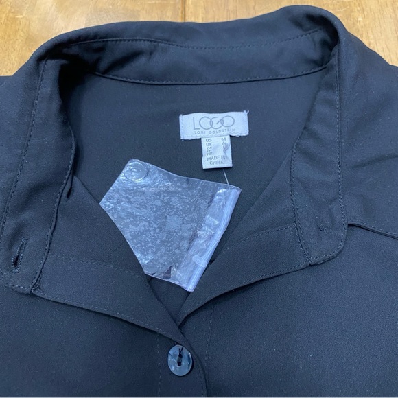 LOGO by Lori Goldstein top womens medium whimsigoth peasant peplum ruffle NWOT - Picture 2 of 10